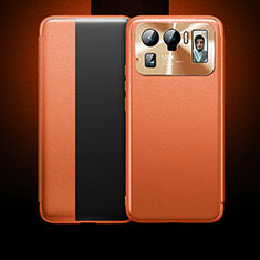 Handytasche Stand Schutzhülle Flip Leder Hülle für Xiaomi Mi 11 Ultra 5G Orange