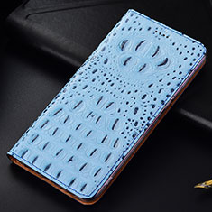 Handytasche Stand Schutzhülle Flip Leder Hülle H01P für Samsung Galaxy S21 5G Hellblau