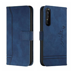 Handytasche Stand Schutzhülle Flip Leder Hülle H01X für Sony Xperia 5 II Blau