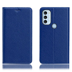 Handytasche Stand Schutzhülle Flip Leder Hülle H02P für Motorola Moto G71 5G Blau