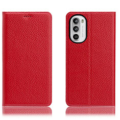Handytasche Stand Schutzhülle Flip Leder Hülle H02P für Motorola Moto G71s 5G Rot
