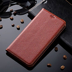 Handytasche Stand Schutzhülle Flip Leder Hülle H02P für Samsung Galaxy A60 Braun