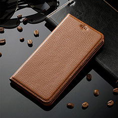 Handytasche Stand Schutzhülle Flip Leder Hülle H02P für Samsung Galaxy Note 10 5G Hellbraun