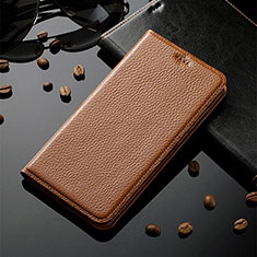 Handytasche Stand Schutzhülle Flip Leder Hülle H02P für Samsung Galaxy Note 10 Plus 5G Hellbraun