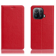 Handytasche Stand Schutzhülle Flip Leder Hülle H02P für Xiaomi Mi 11 Pro 5G Rot
