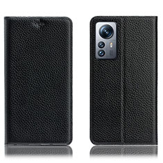 Handytasche Stand Schutzhülle Flip Leder Hülle H02P für Xiaomi Mi 12 Pro 5G Schwarz