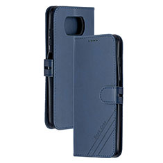 Handytasche Stand Schutzhülle Flip Leder Hülle H02X für Xiaomi Poco X3 NFC Blau