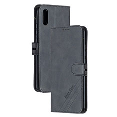 Handytasche Stand Schutzhülle Flip Leder Hülle H02X für Xiaomi Redmi 9AT Schwarz