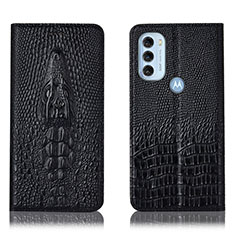 Handytasche Stand Schutzhülle Flip Leder Hülle H03P für Motorola Moto G71 5G Schwarz