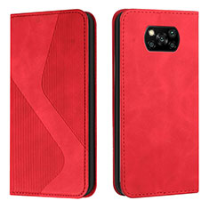 Handytasche Stand Schutzhülle Flip Leder Hülle H03X für Xiaomi Poco X3 NFC Rot