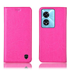 Handytasche Stand Schutzhülle Flip Leder Hülle H04P für Oppo A58 4G Pink