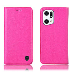 Handytasche Stand Schutzhülle Flip Leder Hülle H04P für Oppo Find X5 Pro 5G Pink