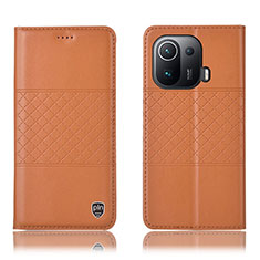 Handytasche Stand Schutzhülle Flip Leder Hülle H04P für Xiaomi Mi 11 Pro 5G Orange