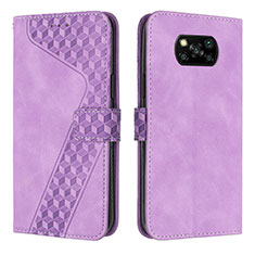 Handytasche Stand Schutzhülle Flip Leder Hülle H04X für Xiaomi Poco X3 Violett