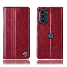 Handytasche Stand Schutzhülle Flip Leder Hülle H05P für Motorola Moto G71s 5G Rot