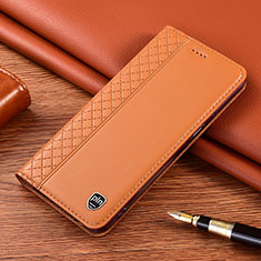 Handytasche Stand Schutzhülle Flip Leder Hülle H05P für Samsung Galaxy S21 Ultra 5G Orange