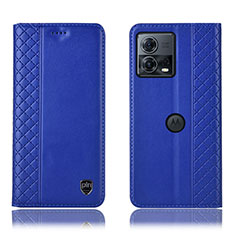 Handytasche Stand Schutzhülle Flip Leder Hülle H06P für Motorola Moto Edge S30 Pro 5G Blau