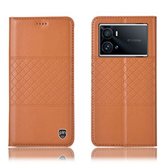 Handytasche Stand Schutzhülle Flip Leder Hülle H06P für Vivo iQOO 9 5G Orange