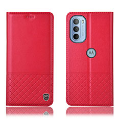 Handytasche Stand Schutzhülle Flip Leder Hülle H07P für Motorola Moto G41 Rot