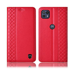 Handytasche Stand Schutzhülle Flip Leder Hülle H07P für Motorola Moto G50 5G Rot