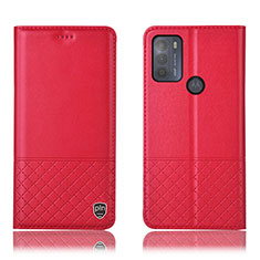 Handytasche Stand Schutzhülle Flip Leder Hülle H07P für Motorola Moto G50 Rot