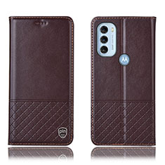 Handytasche Stand Schutzhülle Flip Leder Hülle H07P für Motorola Moto G71 5G Braun