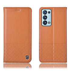 Handytasche Stand Schutzhülle Flip Leder Hülle H07P für Oppo Reno6 Pro+ Plus 5G Orange