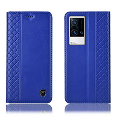 Handytasche Stand Schutzhülle Flip Leder Hülle H07P für Vivo iQOO 8 Pro 5G Blau