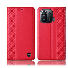 Handytasche Stand Schutzhülle Flip Leder Hülle H07P für Xiaomi Mi 11 Pro 5G Rot