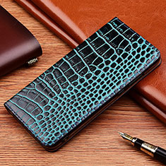 Handytasche Stand Schutzhülle Flip Leder Hülle H08P für Samsung Galaxy A60 Blau