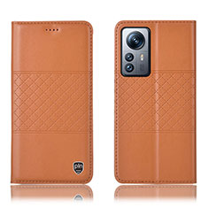 Handytasche Stand Schutzhülle Flip Leder Hülle H09P für Xiaomi Mi 12S 5G Orange