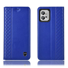 Handytasche Stand Schutzhülle Flip Leder Hülle H10P für Motorola Moto G32 Blau