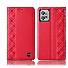 Handytasche Stand Schutzhülle Flip Leder Hülle H10P für Motorola Moto G32 Rot