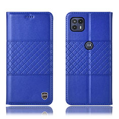 Handytasche Stand Schutzhülle Flip Leder Hülle H10P für Motorola Moto G50 5G Blau