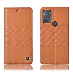 Handytasche Stand Schutzhülle Flip Leder Hülle H10P für Motorola Moto G50 Orange