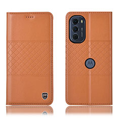 Handytasche Stand Schutzhülle Flip Leder Hülle H10P für Motorola MOTO G52 Orange