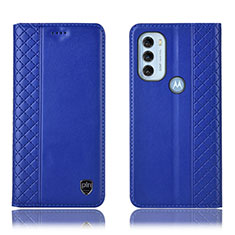 Handytasche Stand Schutzhülle Flip Leder Hülle H10P für Motorola Moto G71 5G Blau
