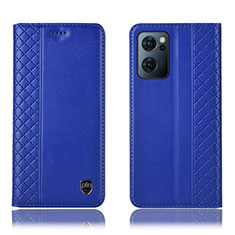 Handytasche Stand Schutzhülle Flip Leder Hülle H10P für Oppo Find X5 Lite 5G Blau