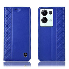 Handytasche Stand Schutzhülle Flip Leder Hülle H10P für Oppo Reno8 Pro+ Plus 5G Blau
