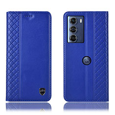 Handytasche Stand Schutzhülle Flip Leder Hülle H11P für Motorola Moto Edge S30 5G Blau