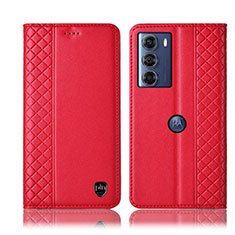 Handytasche Stand Schutzhülle Flip Leder Hülle H11P für Motorola Moto G200 5G Rot
