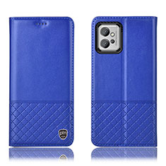 Handytasche Stand Schutzhülle Flip Leder Hülle H11P für Motorola Moto G32 Blau
