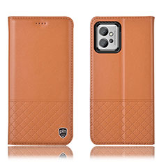 Handytasche Stand Schutzhülle Flip Leder Hülle H11P für Motorola Moto G32 Orange