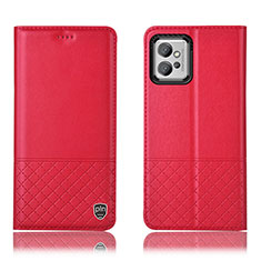Handytasche Stand Schutzhülle Flip Leder Hülle H11P für Motorola Moto G32 Rot