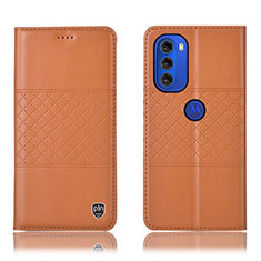 Handytasche Stand Schutzhülle Flip Leder Hülle H11P für Motorola Moto G51 5G Orange
