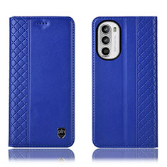 Handytasche Stand Schutzhülle Flip Leder Hülle H11P für Motorola Moto G71s 5G Blau
