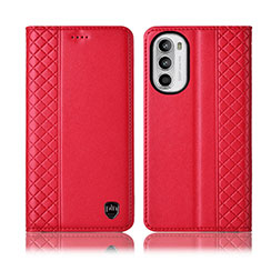 Handytasche Stand Schutzhülle Flip Leder Hülle H11P für Motorola Moto G82 5G Rot