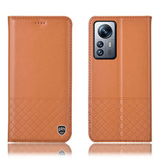 Handytasche Stand Schutzhülle Flip Leder Hülle H11P für Xiaomi Mi 12S 5G Orange