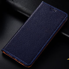 Handytasche Stand Schutzhülle Flip Leder Hülle H15P für Samsung Galaxy A40 Blau