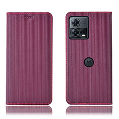 Handytasche Stand Schutzhülle Flip Leder Hülle H16P für Motorola Moto Edge S30 Pro 5G Violett